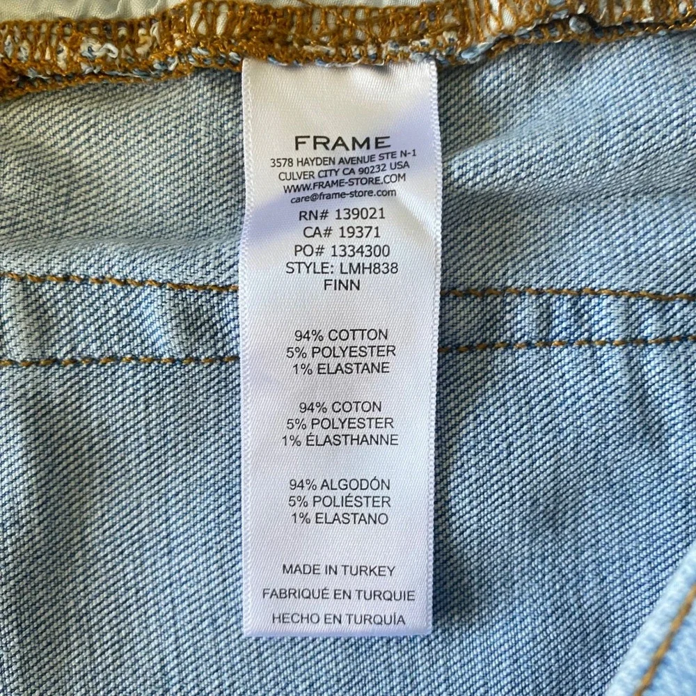 FRAME L'Homme Slim Finn Light Wash Blue Slim Fit Jeans Size 33 Lightweight Men's
